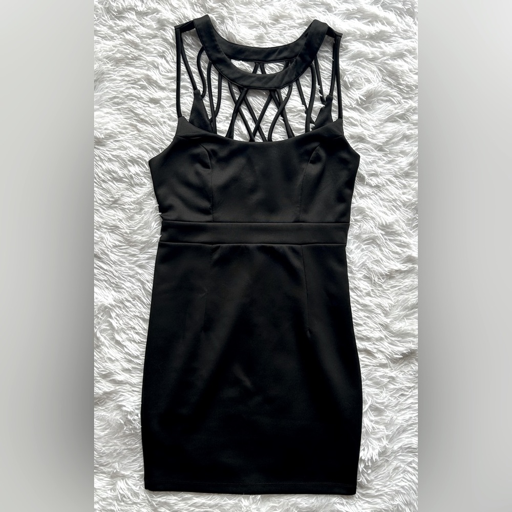 Charlotte Russe Black Halter Sheath Midi Dress